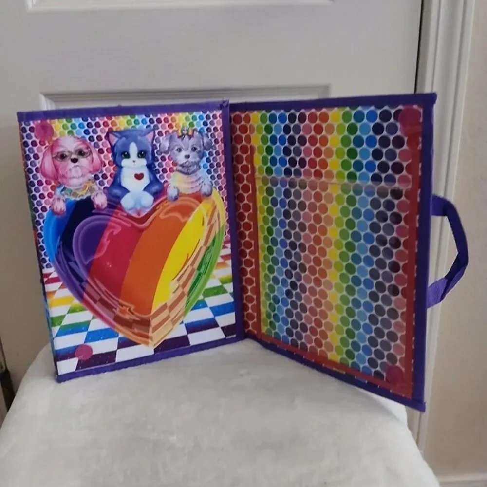 Lisa Frank 90s style Tikanni trifold portfolio with handles & activity book
